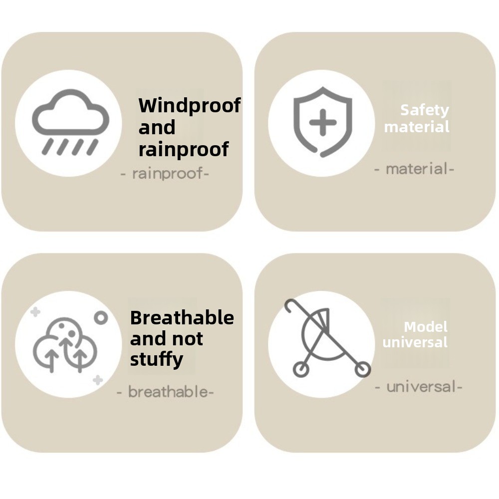 Stroller Rain Cover - Transparent Baby Strollers Rainproof Cover Waterproof