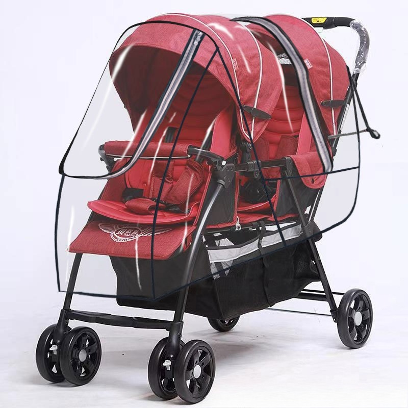 Stroller Rain Cover - Double Seats Twin Baby Stroller Rain