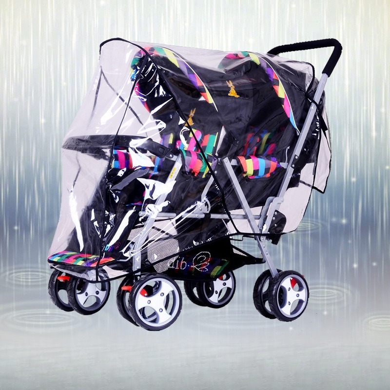 Double Seat Twin Stroller Rain - đánh giá và giá Stroller Rain Cover