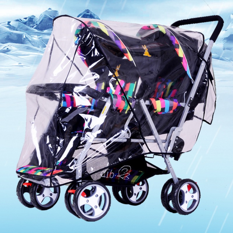 Double Seat Twin Stroller Rain - đánh giá và giá Stroller Rain Cover