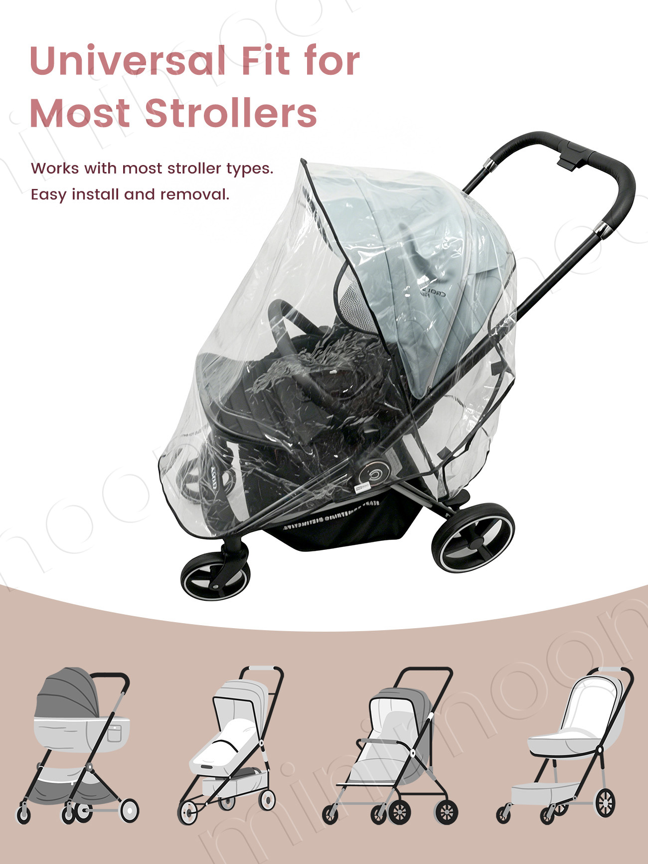 Universal Waterproof Stroller  - đánh giá và giá Stroller Rain Cover