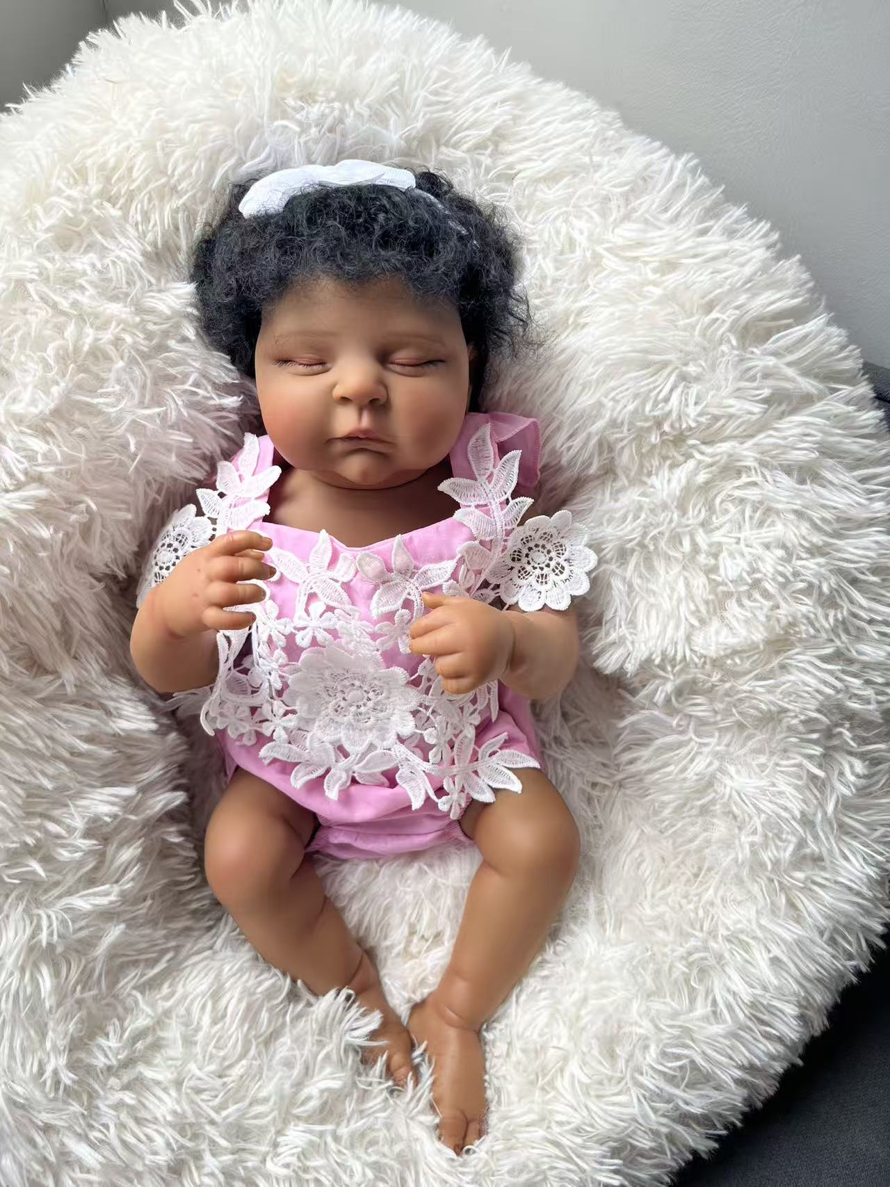 48CM Reborn Peaches Silicone B - đánh giá và giá Baby Products For Curly Hair