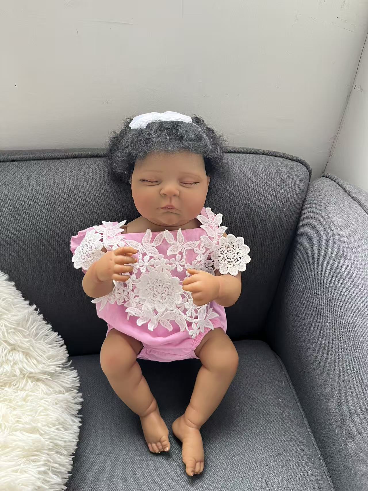 48CM Reborn Peaches Silicone B - đánh giá và giá Baby Products For Curly Hair
